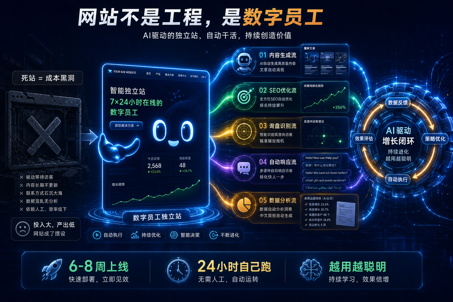 独立站建站 2026 新标准：AI 工作流如何让网站-自己长出流量（5 步实操）