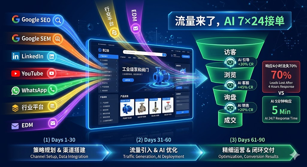 独立站引流 2026 全攻略：AI Agent 如何把流量变成订单（7×24 数字员工搭建）