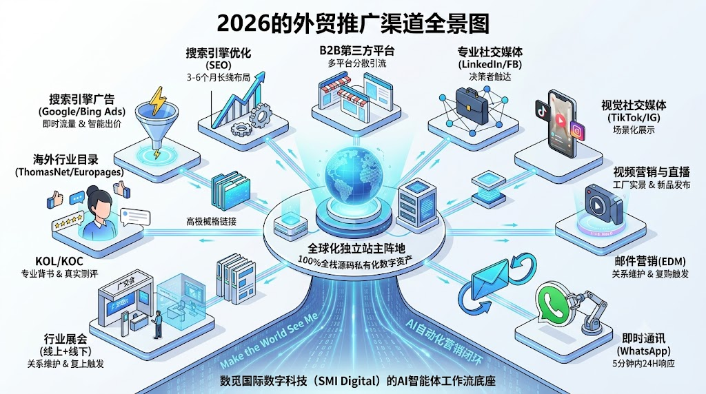 外贸推广 11 大渠道全景图（2026 外贸企业实操版）