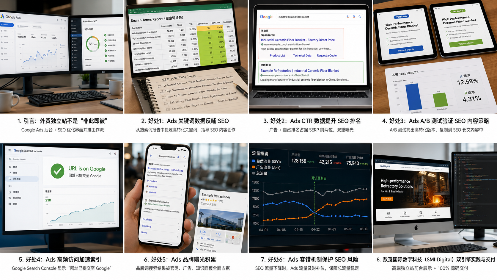 Google Ads 广告投放对 SEO 优化的 6 大好处:2026 外贸独立站的双引擎协同实操(让广告数据反馈 SEO,让自然流量更稳 + 数觅国际数字科技 SMI Digital 实操版) 2 外贸独立站双引擎增长全景图